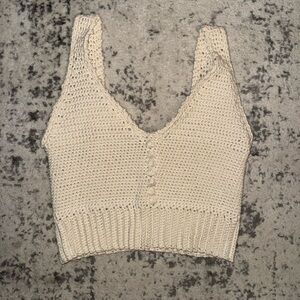 Homemade cream crochet tank top